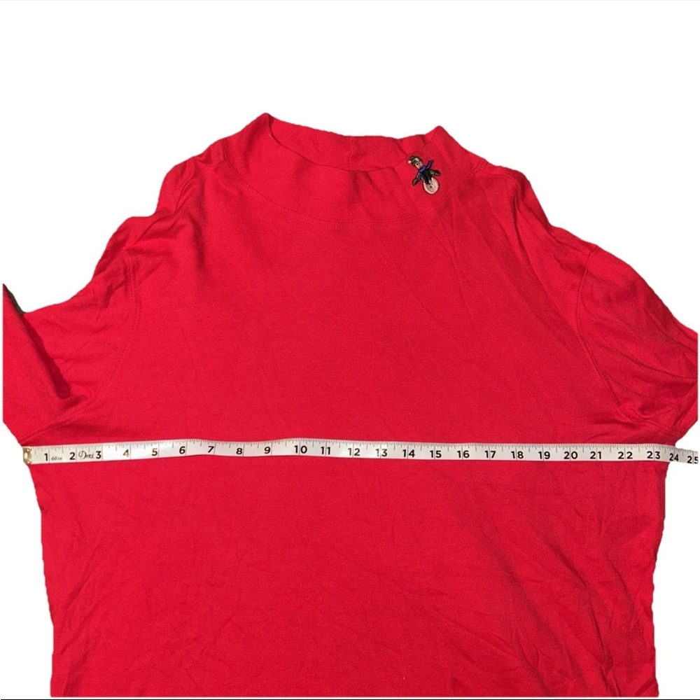 Vintage Basic Editions Turtleneck Women's Red Snowman XL Holiday Shirt - Picture 3 of 5